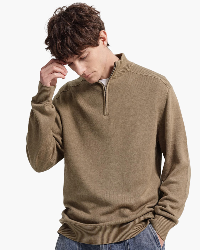 Pull Demi-Zip 100 % Laine Mérinos