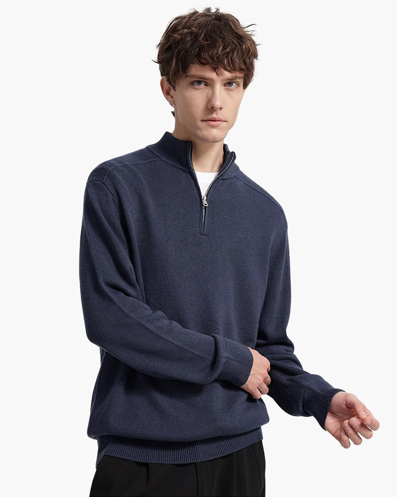 Pull Demi-Zip 100 % Laine Mérinos