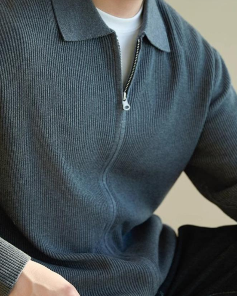 Pull Zippé 100 % Laine Premium