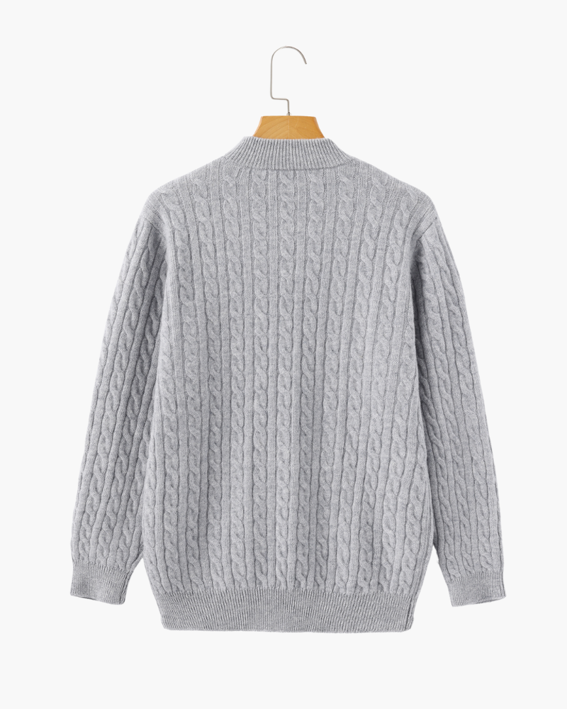 Pull Demi-Zip 100 % Cachemire