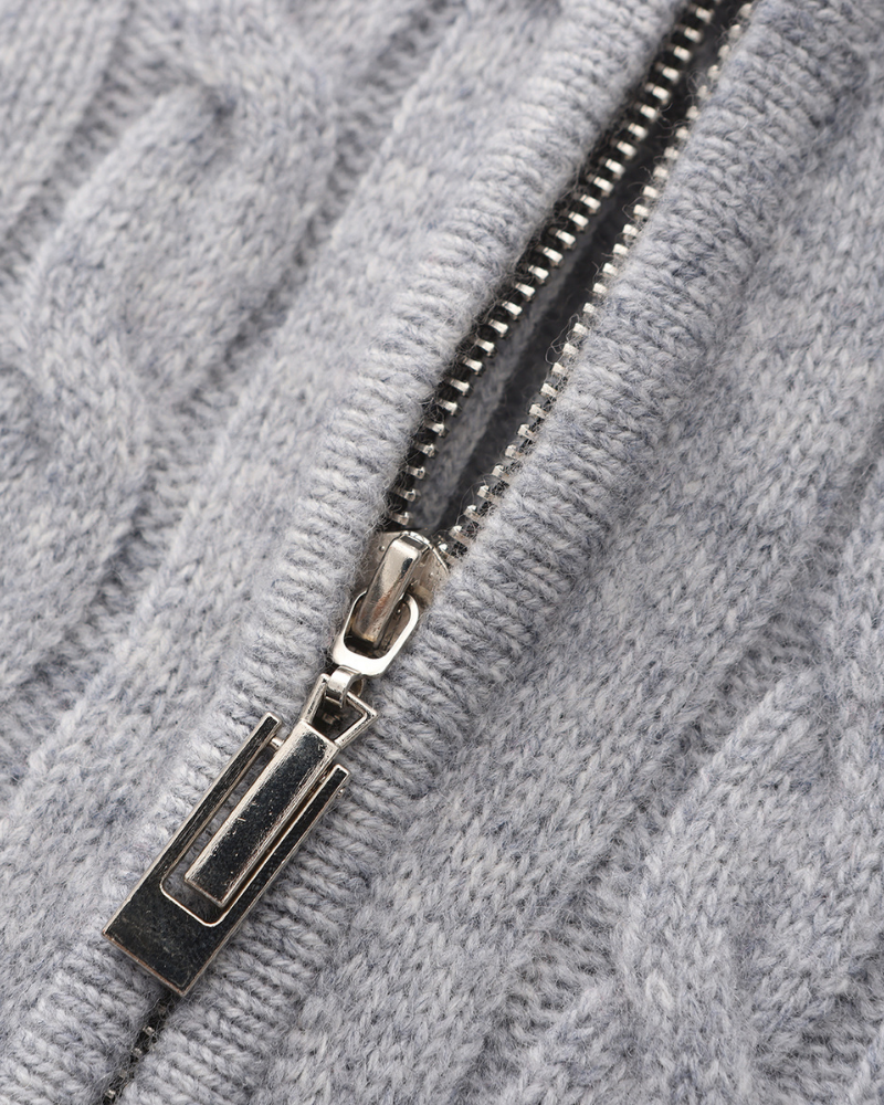 Pull Demi-Zip 100 % Cachemire